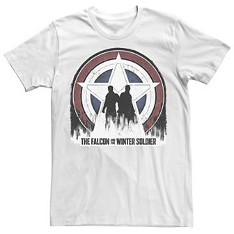 Big & Tall Marvel The Falcon And The Winter Soldier Silhouette Shield Poster Tee