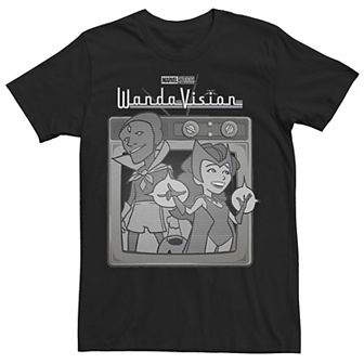 Big & Tall Marvel WandaVision Retro Cartoon TV Logo Tee