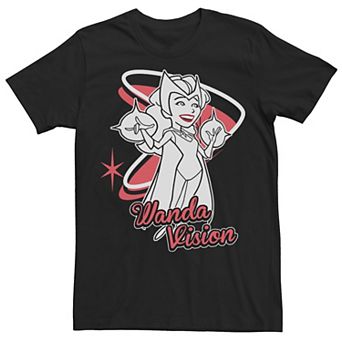 Big & Tall Marvel WandaVision Scarlet Witch Retro Cartoon Tee