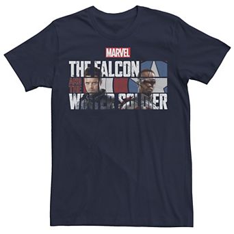 Big & Tall Marvel The Falcon & The Winter Soldier Logo Fill Poster Tee