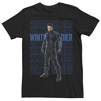 Big & Tall Marvel The Falcon And The Winter Soldier Bucky Text Stack Tee
