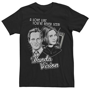 Big & Tall Marvel WandaVision Wand & Vision "A Love Like You've Never Seen!" Tee