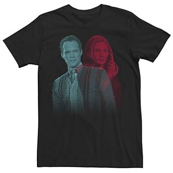 Big & Tall Marvel WandaVision Wanda & Vision Glitch Overlay Tee