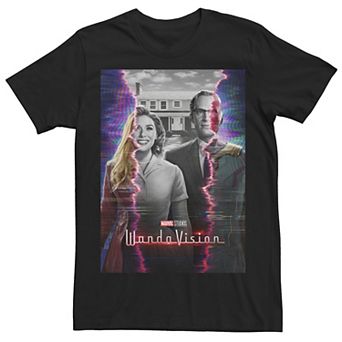 Big & Tall Marvel WandaVision Scarlett Witch & Vision Glitch Poster Tee