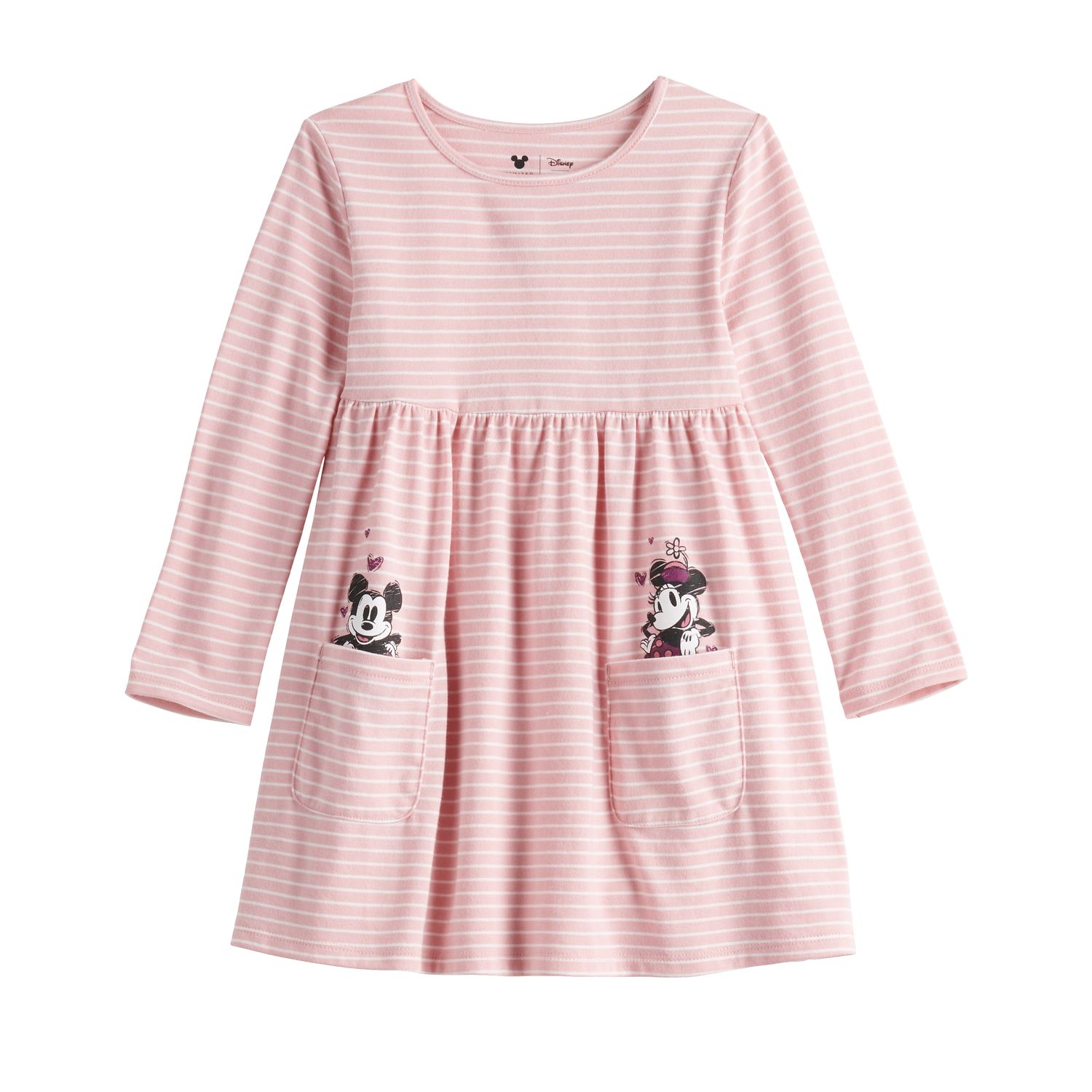 Image for Disney/Jumping Beans Disney's Minnie Mouse & Mickey Mouse Toddler Girl Pink Striped Knit Dress by Jumping Beans® at Kohl's.