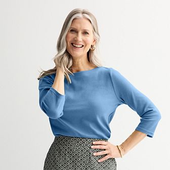 Petite Croft & Barrow® Boatneck Top