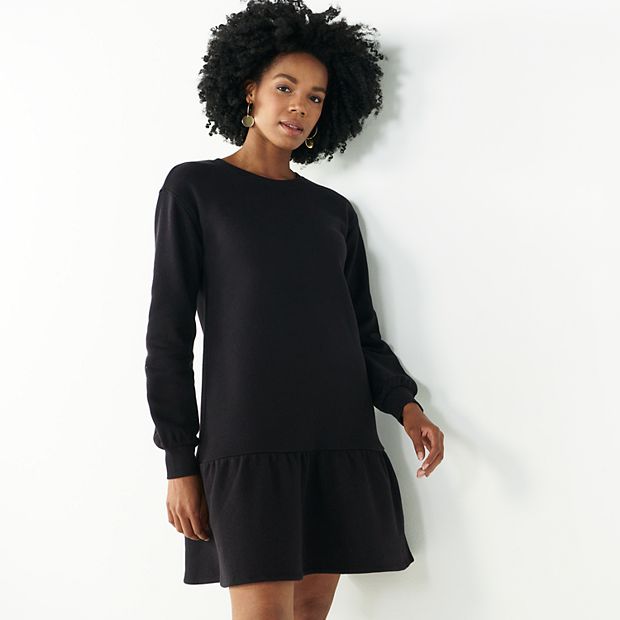 Women s Nine West Flounce Sweatshirt Dress