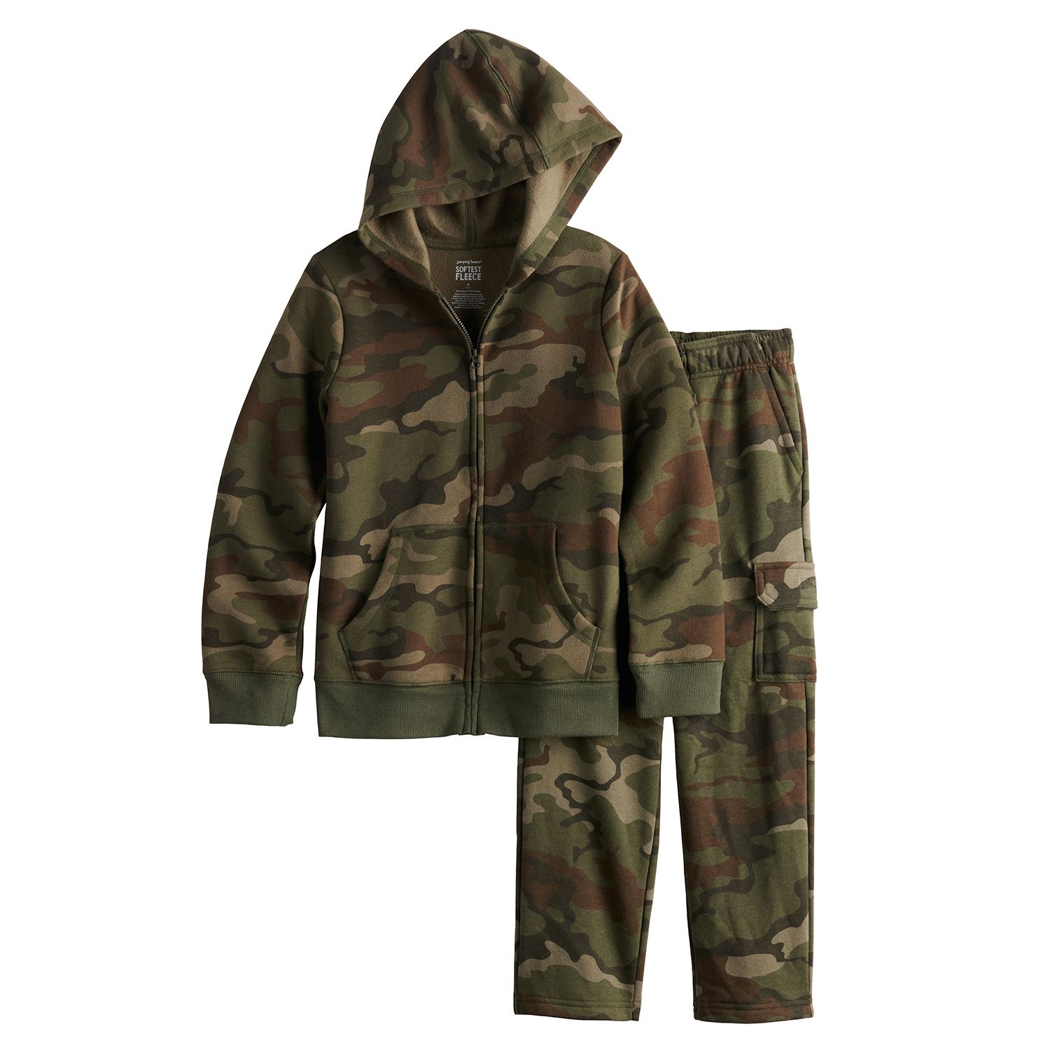 camo fleece cargo pants