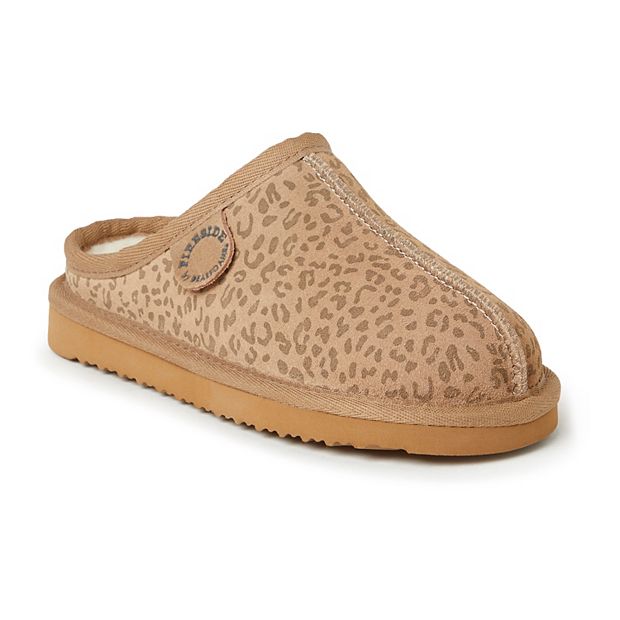 Fireside By Dearfoams Dempsey Kids Genuine Shearling Clog Slippers