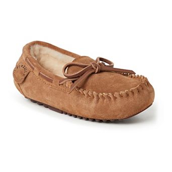 Dearfoams Parke Kids' Suede Moccasin Slippers