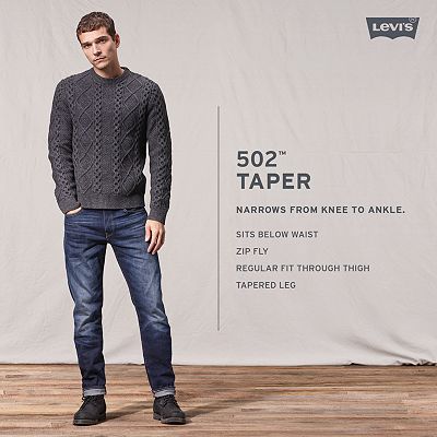 Levi's 502 regular taper fit stretch jeans online