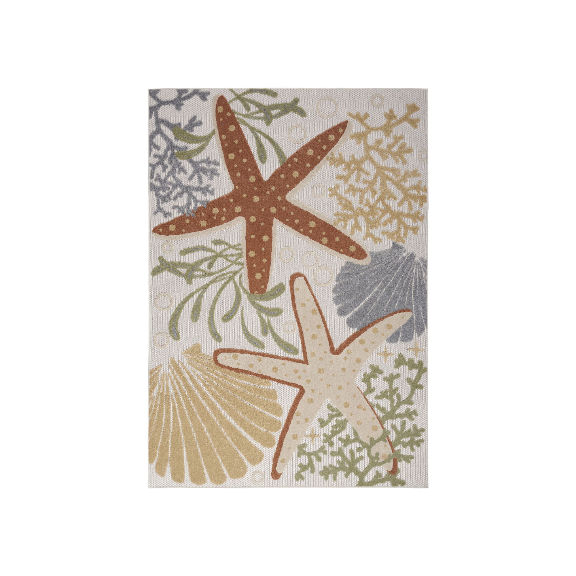 Nourison Aloha Nautical Indoor Outdoor Rug, Ivory Teamcolor