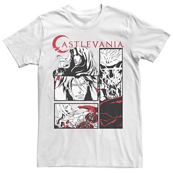 Big & Tall Castlevania Black & White Comic Panels Tee