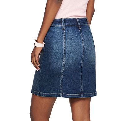 Juniors' SO® Button Front Mini Skirt