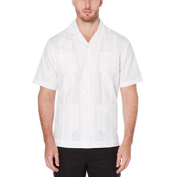 Big Tall Cubavera Camp Collar Guayabera Button Down Shirt