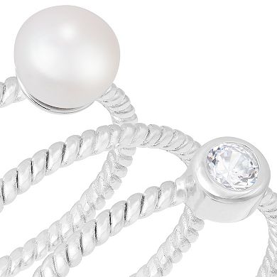 Splendid Pearls Sterling Silver Freshwater Cultured Pearl Ring