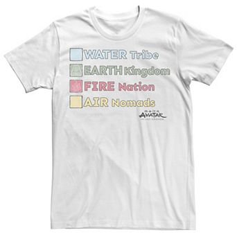 Big & Tall Avatar: The Last Airbender Elemental List Tee