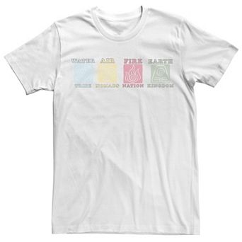 Big & Tall Avatar: The Last Airbender Elements Line Up Tee