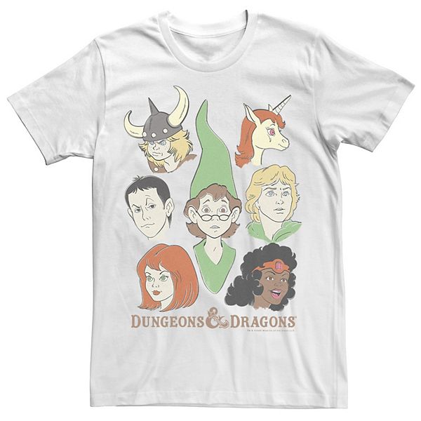 Big And Tall Dungeons And Dragons Cartoon Group Shot Tee