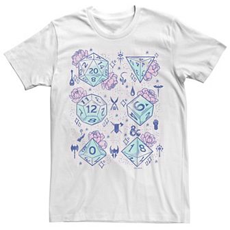 Big & Tall Dungeons And Dragons Floral Dice Grid Tee