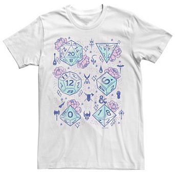 Big & Tall Dungeons And Dragons Floral Dice Grid Tee