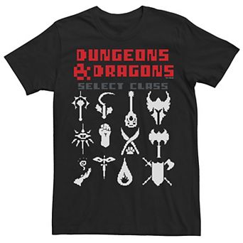 Big & Tall Dungeons & Dragons Select Class 8-Bit Logos Tee