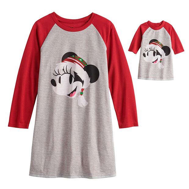 Disney's Minnie Mouse Girls 4-10 Mickey Family Night Gown & Doll Gown Set  by Jammies For Your Families