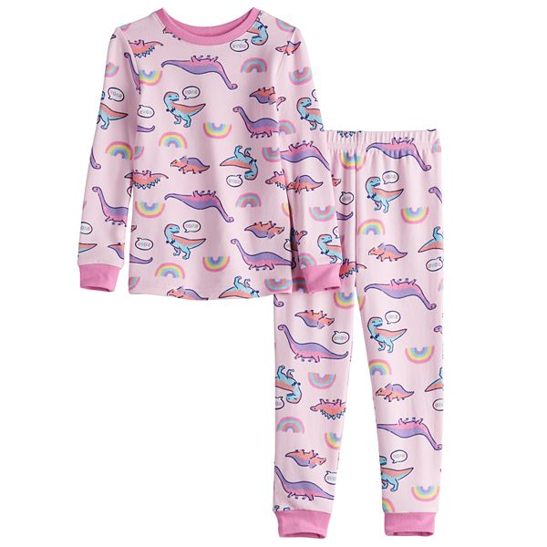 Toddler Girl Cuddl Duds® Dinosaur Top & Pants Pajama Set