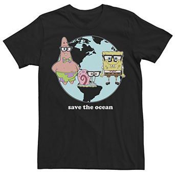 Big & Tall SpongeBob SquarePants Gary & Patrick Save The Ocean Tee