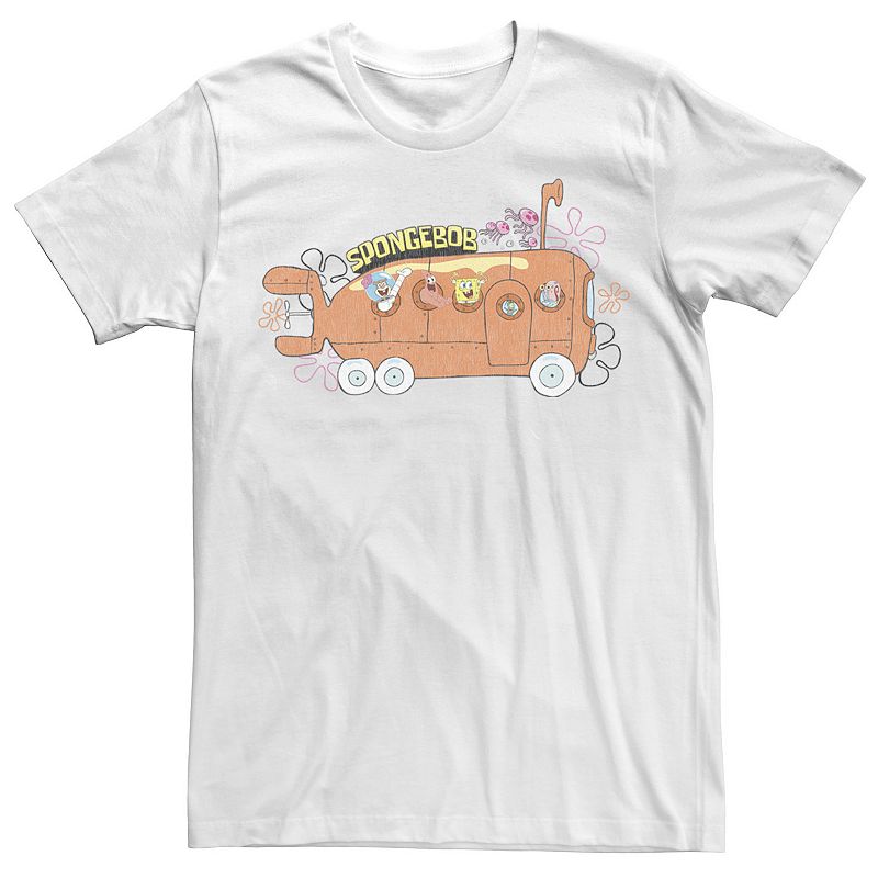 Big & Tall SpongeBob SquarePants Bikini Bottom Bus Tee, Men's, Size: 4XLT, White