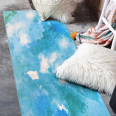 My Magic Carpet Watercolor Machine Washable Rug