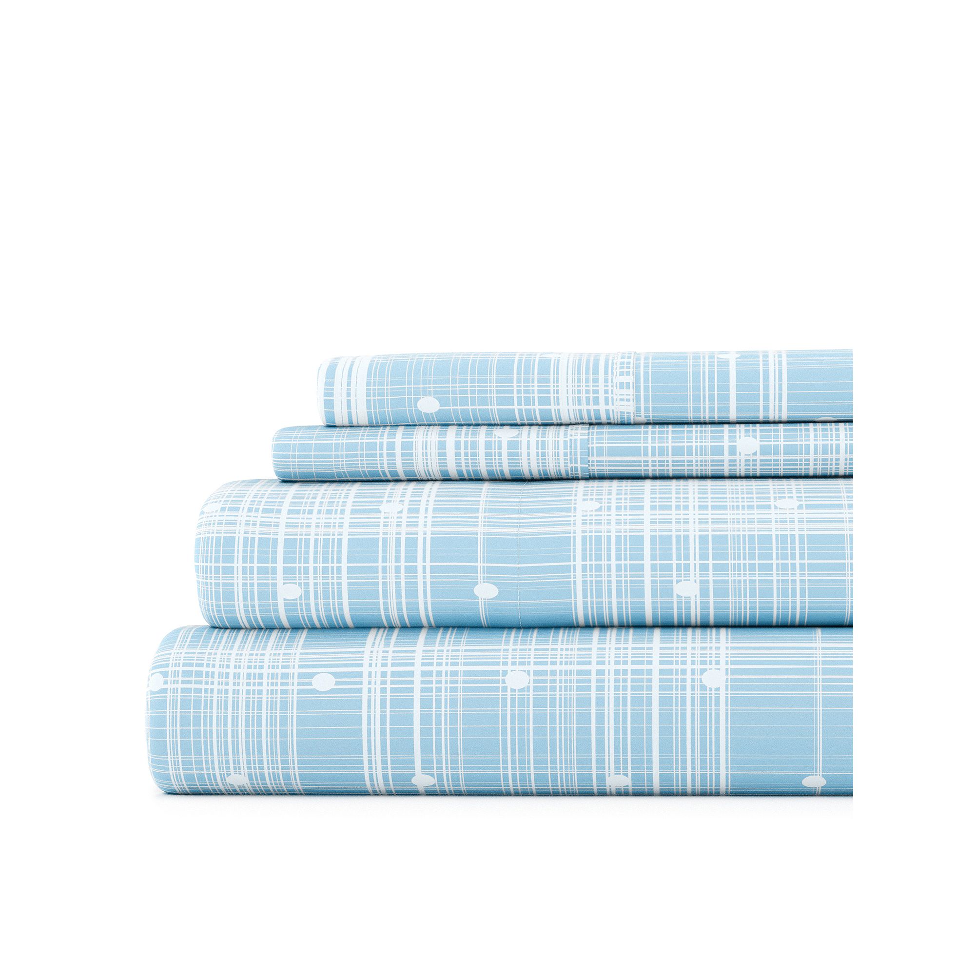 Home Collection Dots Pattern Sheet Set, Blue Polka Dot