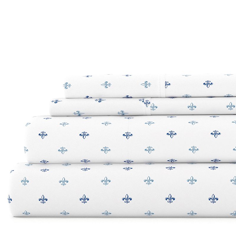 Home Collection Dots Pattern Sheet Set, Fleur De Lis