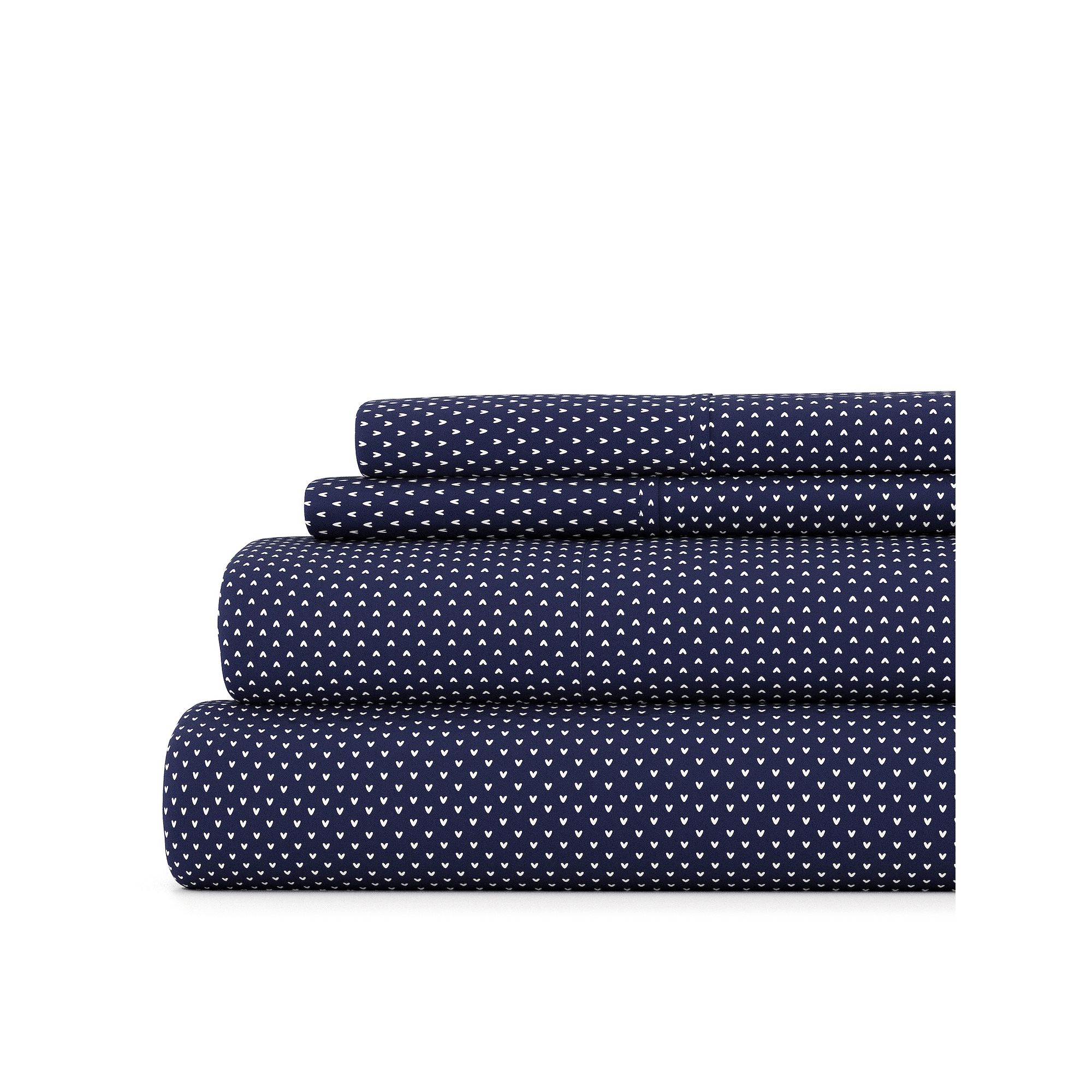 Home Collection Dots Pattern Sheet Set, Blue Hearts