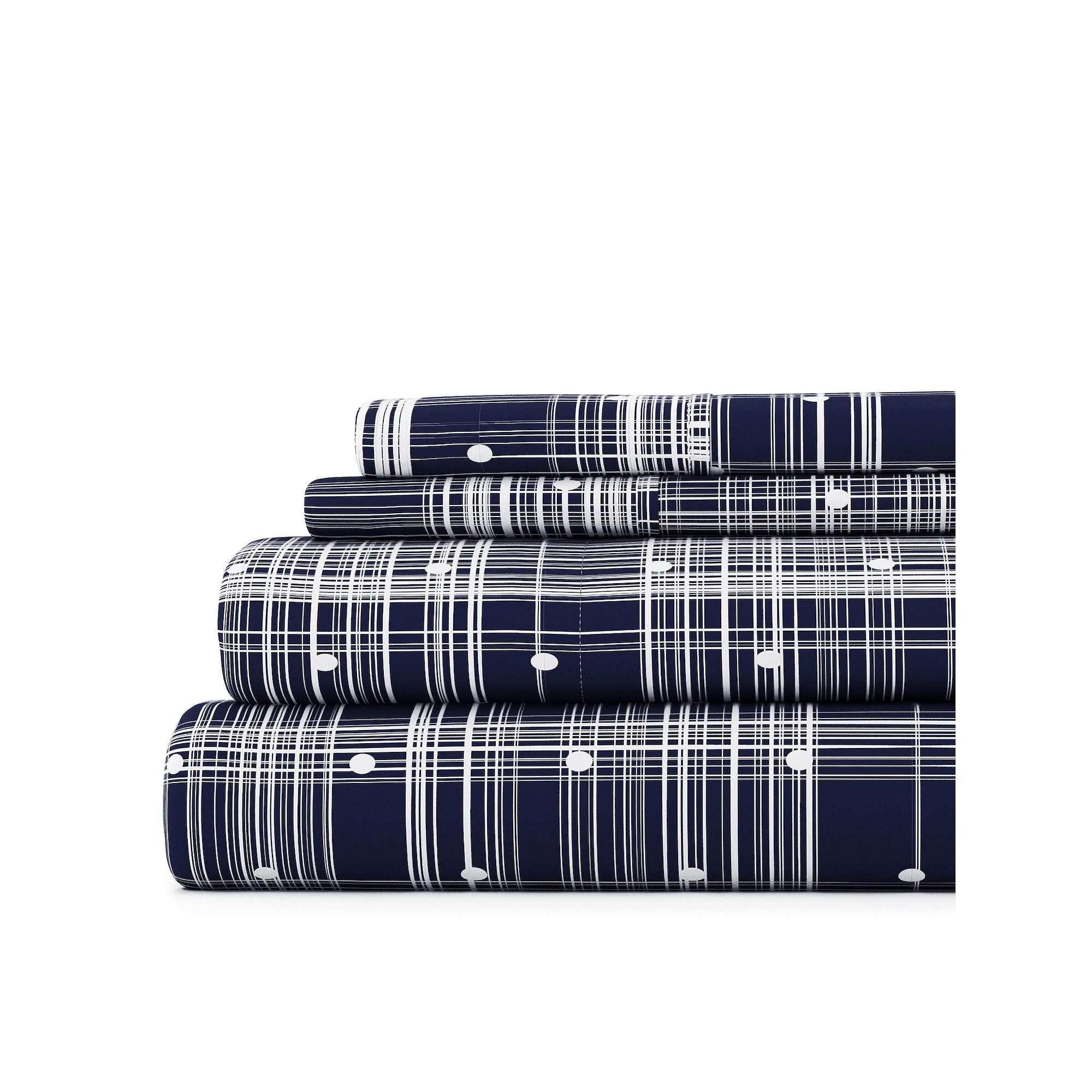 Home Collection Dots Pattern Sheet Set, Blue Polka Dot