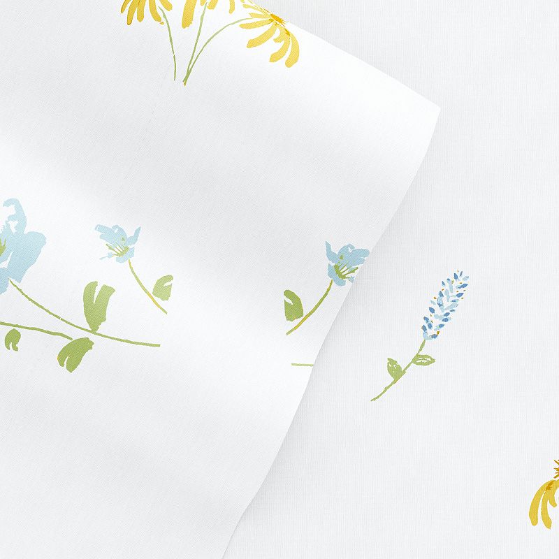 Home Collection Floral Sheet Set, Blue, FULL SET