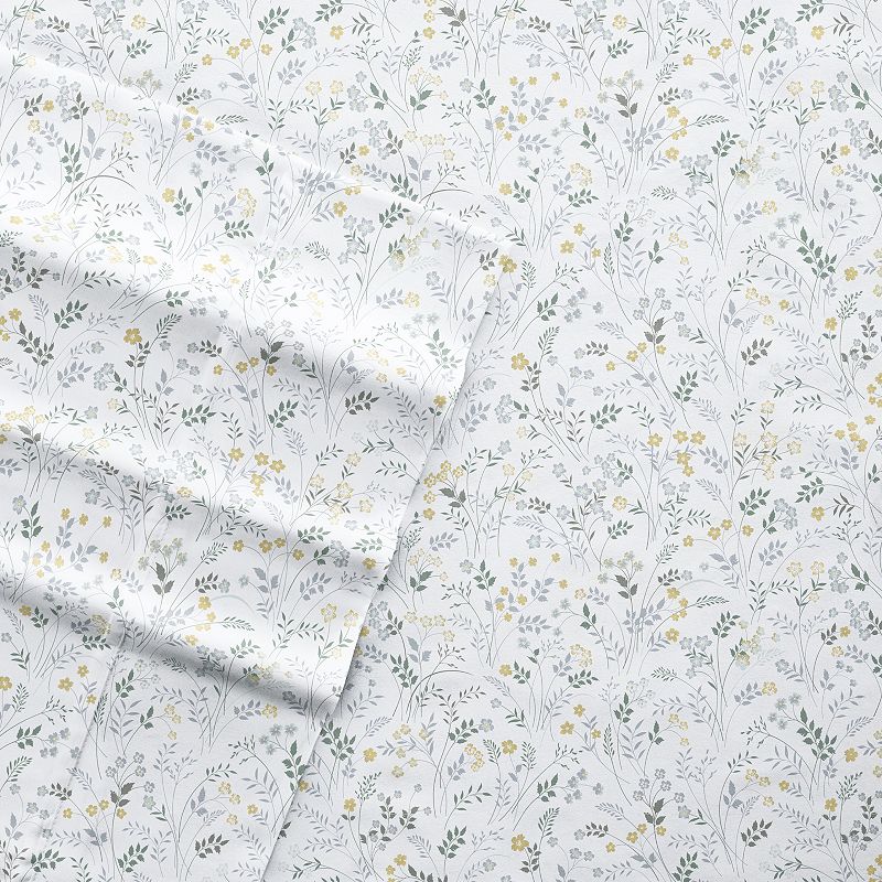 Home Collection Floral Sheet Set, Blue, FULL SET