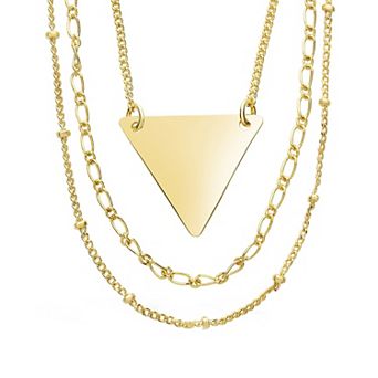 MC Collective Triple Chain Layered Triangle Necklace