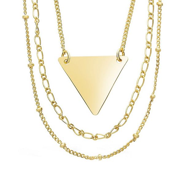 MC Collective Triple Chain Layered Triangle Necklace