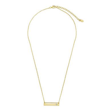 Cubic Zirconia Studded Mini Bar Necklace