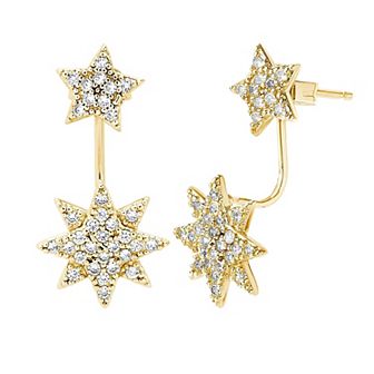 MC Collective CZ Starburst Jacket Earrings