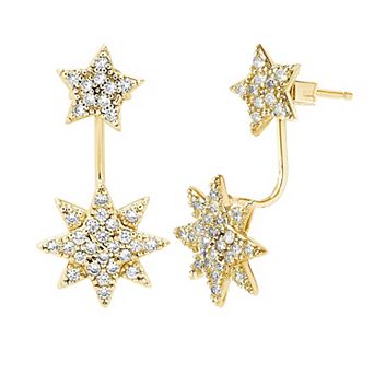 MC Collective CZ Starburst Jacket Earrings