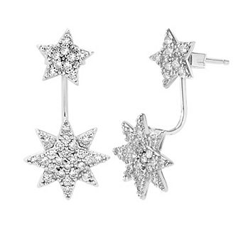 MC Collective CZ Starburst Jacket Earrings