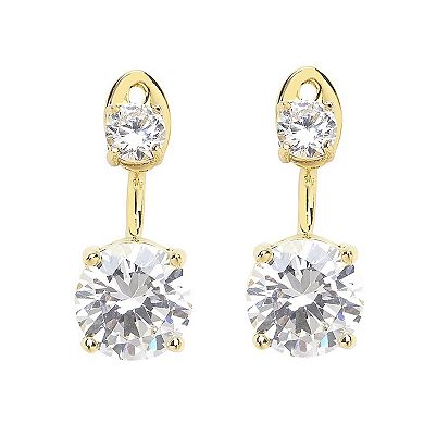 CZ Stud Jacket Earrings