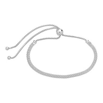 MC Collective Sterling Silver Mesh Slider Bracelet