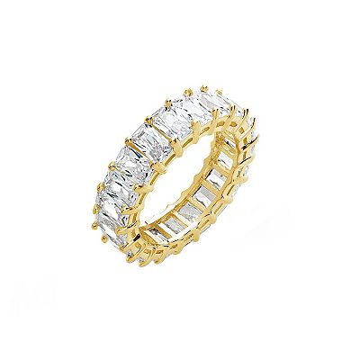 Emerald Cut CZ Eternity Band Ring