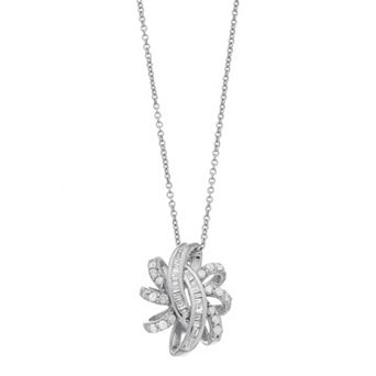 Sterling Silver 1/4 Carat T.W. Diamond Swirl Knot Pendant Necklace