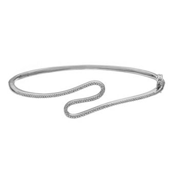 Simply Vera Vera Wang Sterling Silver 1/10 Carat T.W. Diamond Swirl Bangle Bracelet