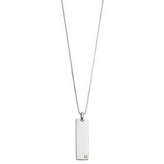 Simply Vera Vera Wang Sterling Silver Diamond Accent Bar Tag Pendant