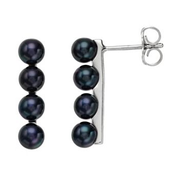 Simply Vera Vera Wang Sterling Silver Dyed Black Freshwater Cultured Pearl Stud Earrings